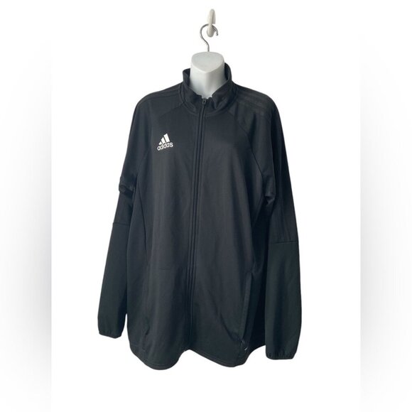 Adidas Training Climalite Track  Jacket Black/White Mens - Picture 1 of 9